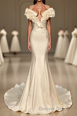 Long Mermaid Sweetheart Satin Prom Dresses