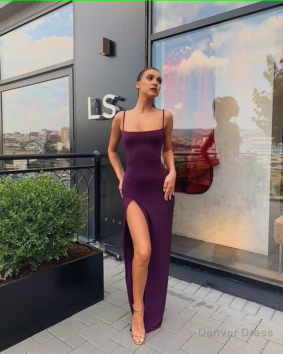Long prom Dress with side slit Prom Dresses