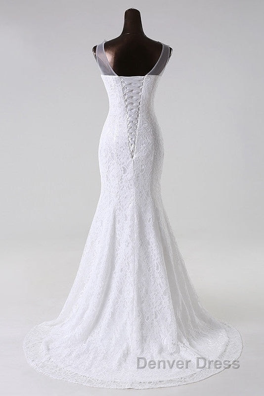 Long Scoop Lace Mermaid Wedding Dress Bridal Dresses Secondary image
