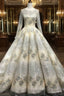 Long Sleeve Luxury Diamond Sparkly Wedding Dress Prom Dresses