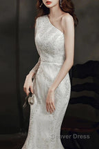 Long Sleeve Sequin Champagne Prom Dresses