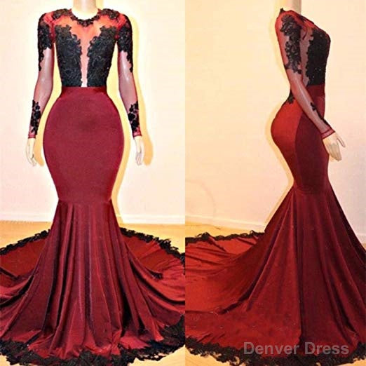 Long Sleeves Round Collar Mermaid Prom Dresses Red Sequins Long Chiffon Secondary image