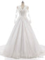 Long Sleeves V Neckline Backless Lace Appliques Wedding Gowns