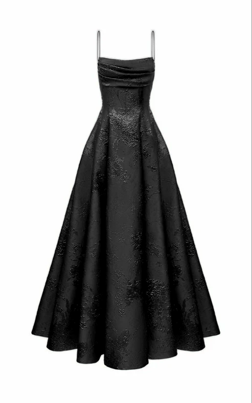 Long Spaghetti Straps A-Line Green Prom Dress, Long Prom Dresses