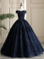 Looking For Cute And Stylish Navy Blue Ball Gown Tulle Lace Off the Shoulder Beading Quinceanera Dress