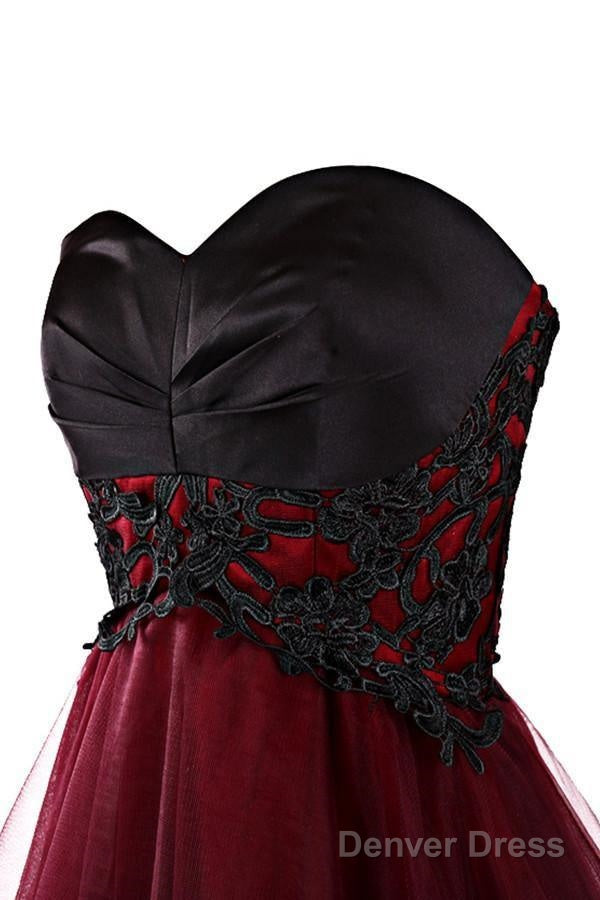 Lovely A Line Mini Burgundy Organza Homecoming Dresses With Appliques