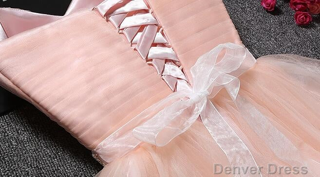 Lovely Cute Pink Sweetheart Homecoming Dress with Belt, Short Prom Dresses