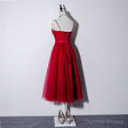 Lovely Dark Red Sweetheart Tulle Prom Dress, Wine Red Evening Dress Homecoming Dress