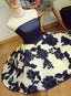 Lovely Flower Lace And Satin Short Prom Dress With Bow, Cute Homecoming Dresses