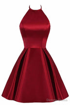 Lovely Halter Short Prom Dress, Homecoming Dress , Satin Prom Dresses