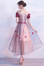 Lovely High Low Flowers Prom Dress , Homecoming Dresses