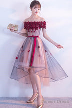 Lovely High Low Flowers Prom Dress , Homecoming Dresses