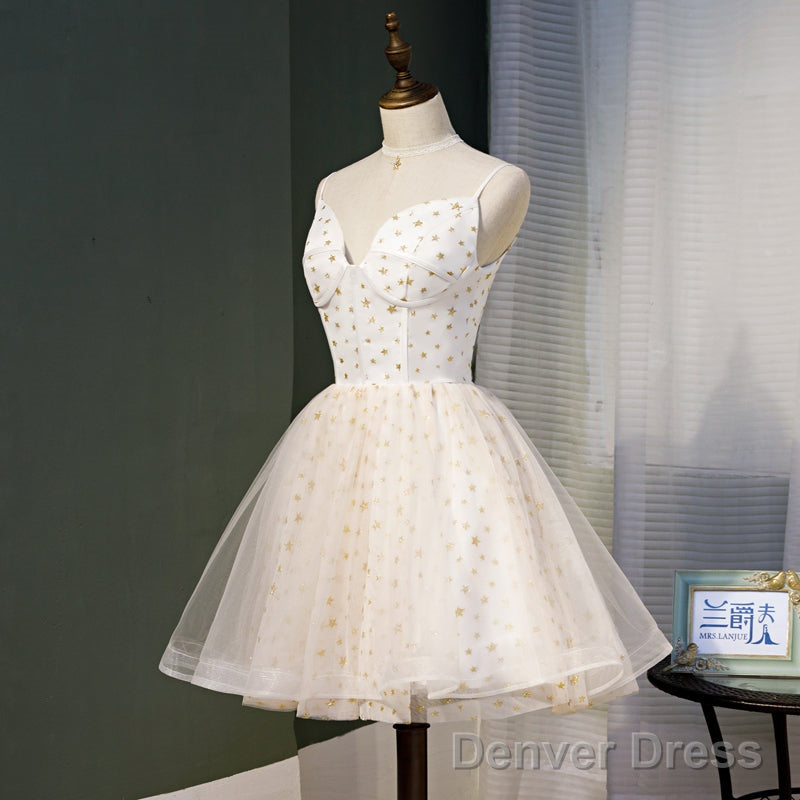 Lovely Ivory Sweetheart Straps Short Homecoming Dress Prom Dress, Short Prom Dresses