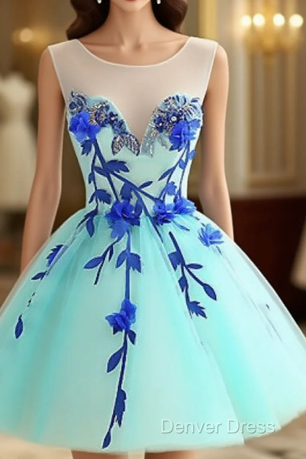 Lovely Light Blue Homecoming Dress, Cute Short Prom Dresses
