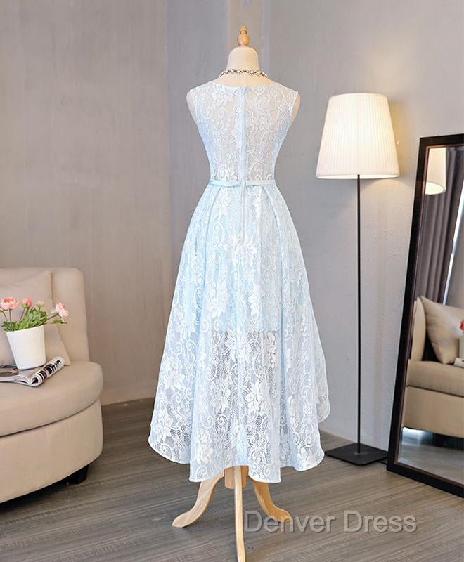 Lovely Light Blue Lace Prom Dress , Blue Prom Dresses