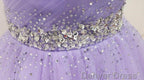 Lovely Light Purple Beaded Short Prom Dress, Off Shoulder Homecoming Dresses