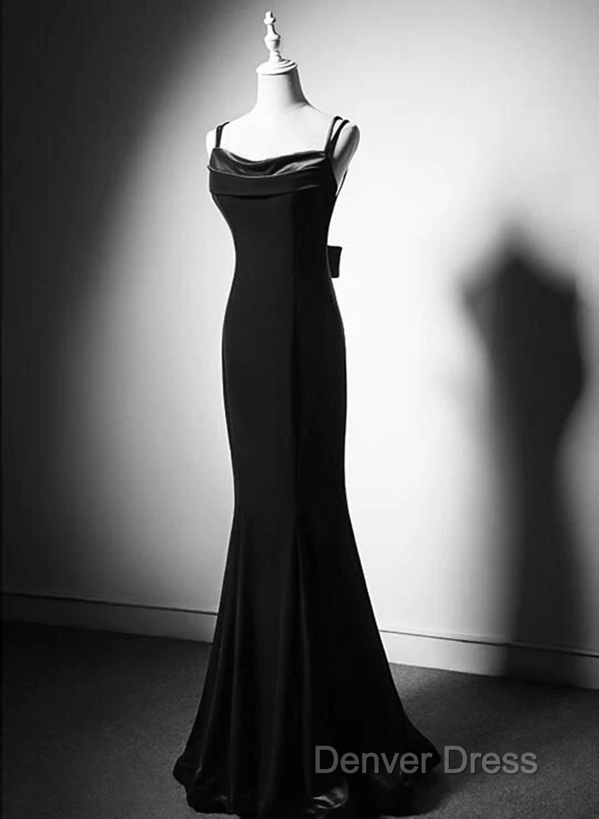 Lovely Low Back Velvet Mermaid Long Prom Dress, Velvet Wedding Prom Dresses