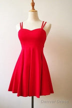 Lovely Mini Women Straps Sexy Prom Dress In Stock, Red Women Dress, Mini Dresses
