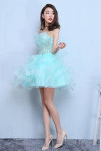 Lovely Mint Green Tulle Short Prom Dress Prom Dress, Cute Short Homecoming Dresses