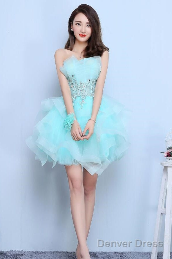 Lovely Mint Green Tulle Short Prom Dress Prom Dress, Cute Short Homecoming Dresses Main image