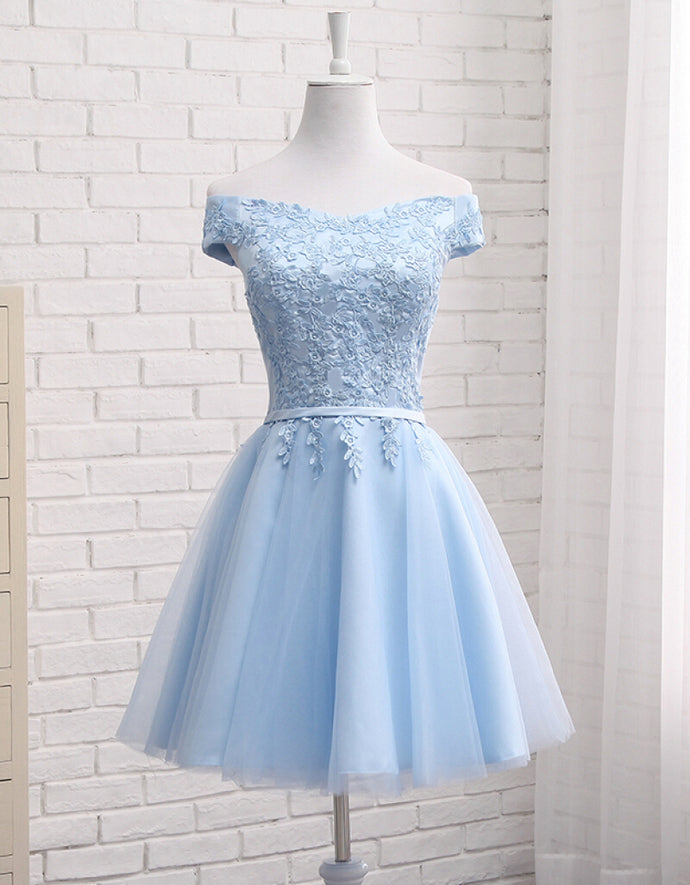 Lovely Off Shoulder Short Prom Dress, Cute Homecoming Dresses