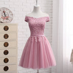 Lovely Off Shoulder Short Prom Dress, Cute Homecoming Dresses