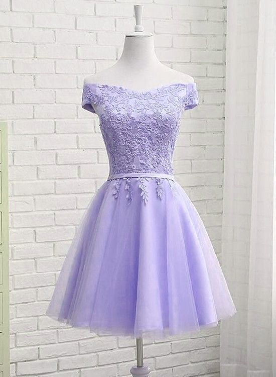 Lovely Off Shoulder Short Prom Dress, Cute Homecoming Dresses