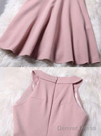 Lovely Pink Halter Chiffon Short Prom Dress, Homecoming Dresses