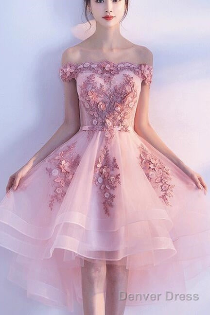 Lovely Pink High Low Party Dress, Tulle Prom Dresses, Homecoming Dress Secondary image