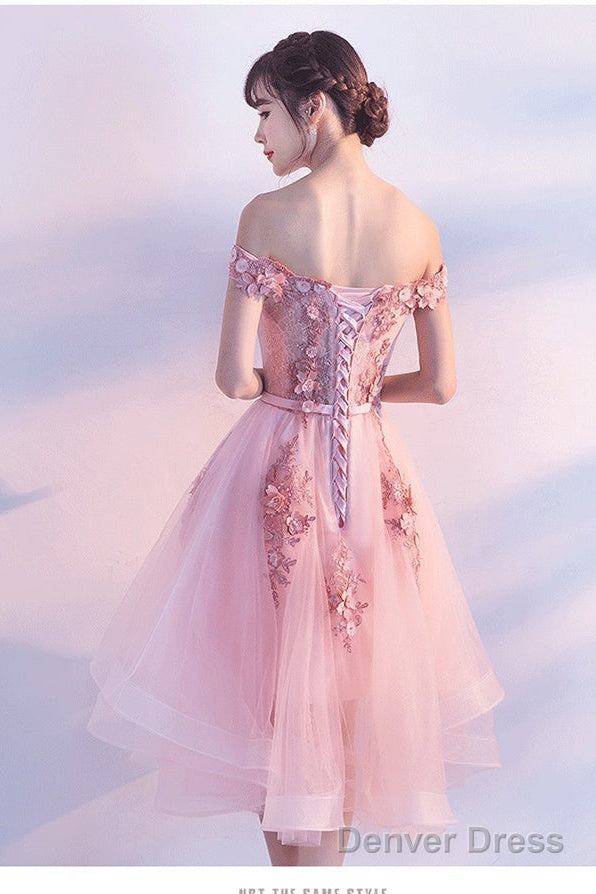 Lovely Pink High Low Party Dress, Tulle Prom Dresses, Homecoming Dress