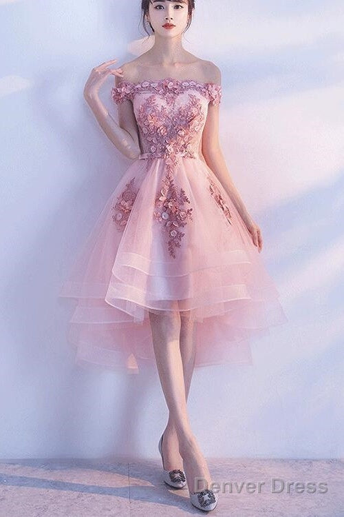 Lovely Pink High Low Prom Dress, Tulle Prom Dress, Homecoming Dresses