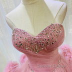 Lovely Pink Sweetheart Beaded Short Cocktail Dresses, Pink Homecoming Dresses Party Dresses