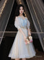 Lovely Short Prom Dress Blue Homecoming Dress, V-Neckline Short Graduation Dresses