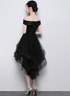 Lovely Simple Black High Low New Homecoming Dress , Prom Dresses