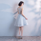 Lovely Sliver Grey Sequins Short Tulle Prom Dress Homecoming Dress, Grey Shiny Party Dresses