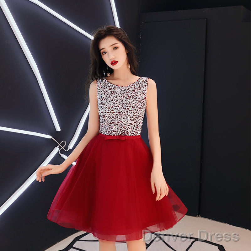 Lovely Sliver Grey Sequins Short Tulle Prom Dress Homecoming Dress, Grey Shiny Prom Dresses