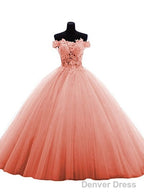 Lovely Tulle Ball Gown Sweetheart Lace Applique Formal Dress, Quinceanera Dresses