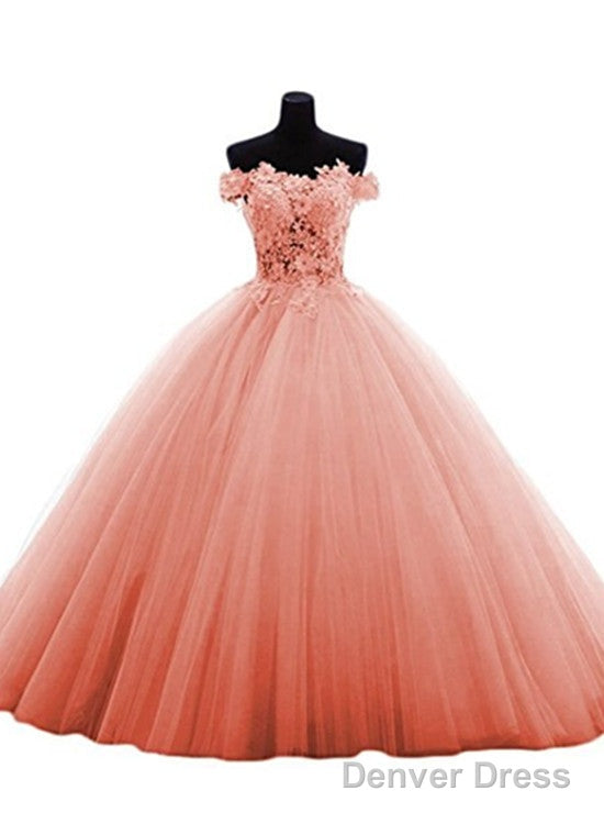 Lovely Tulle Ball Gowns Sweetheart Lace Applique Prom Dress, Quinceanera Dresses Main image