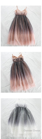 Lovely Tulle Gradient Cute Straps Women Dress, New Fashion Dress