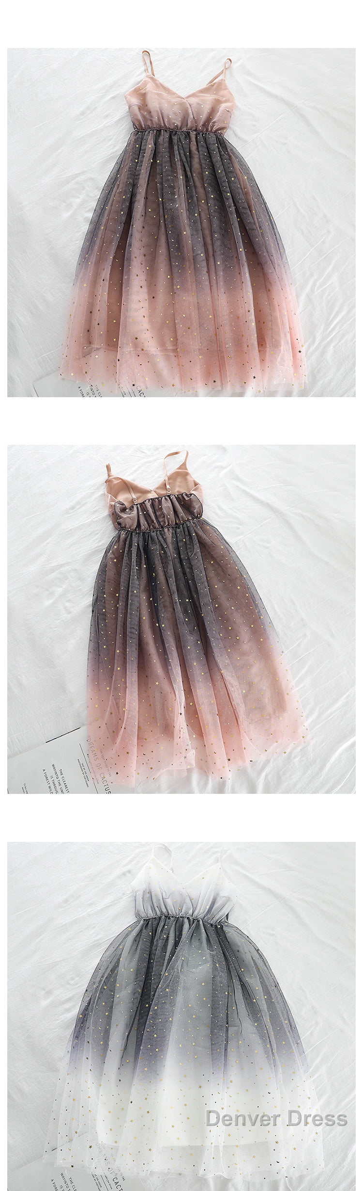 Lovely Tulle Gradient Cute Straps Women Dress, New Fashion Dress