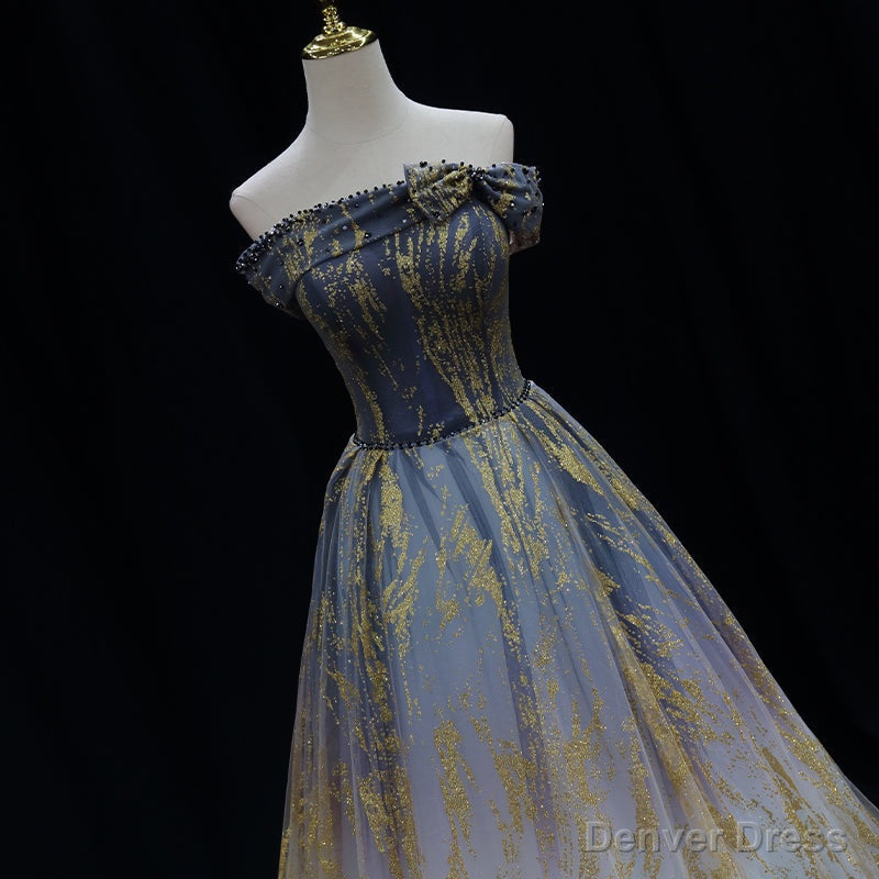 Lovely Tulle Gradient Long Prom Dress Prom Dress, Gradient Prom Dresses