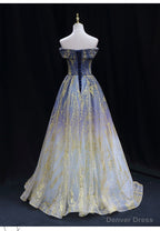 Lovely Tulle Gradient Long Formal Dress Party Dresses, Gradient Evening Party Dresses