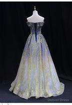 Lovely Tulle Gradient Long Prom Dress Prom Dress, Gradient Prom Dresses