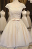 Lovely Tulle Light Champagne Short Prom Dress, Homecoming Dress , Prom Dress