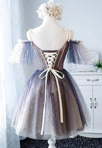 Lovely Tulle Offshoulder Short Prom Dress, Lace Up Homecoming Dresses