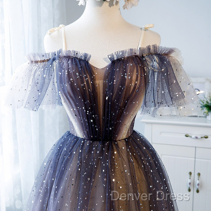 Lovely Tulle Offshoulder Short Prom Dresses, Lace Up Homecoming Dresses