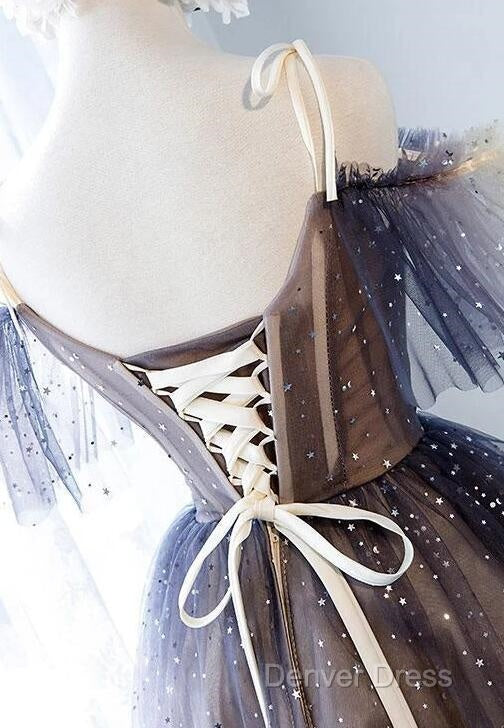 Lovely Tulle Offshoulder Short Prom Dresses, Lace Up Homecoming Dresses