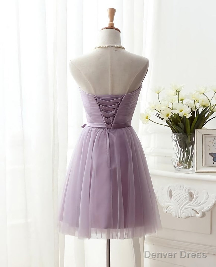 Lovely Tulle Short Homecoming Dress, Scoop Simple Cute Prom Dress Grduation Dress Secondary image