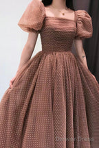 Lovely Tulle Tea Length Graduation Dress, A-Line Party Dress