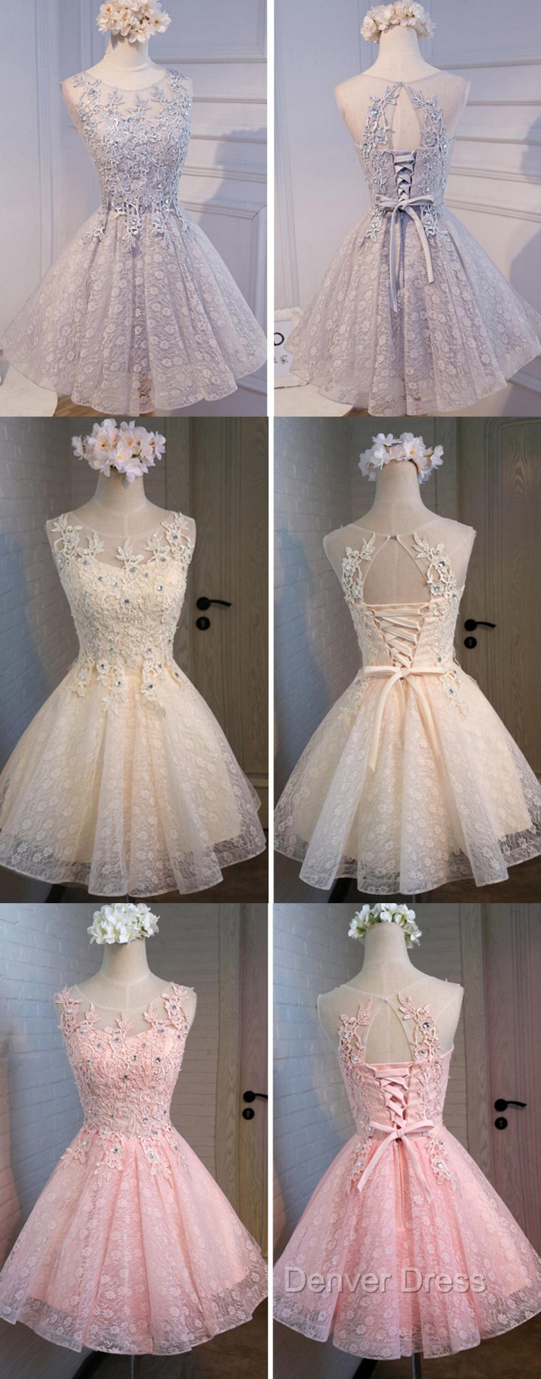 Lovely Vintage Sleeveless Full Floral Prints Appliques  Clairvoyant Outfit Lace Up Back Homecoming Dresses Secondary image